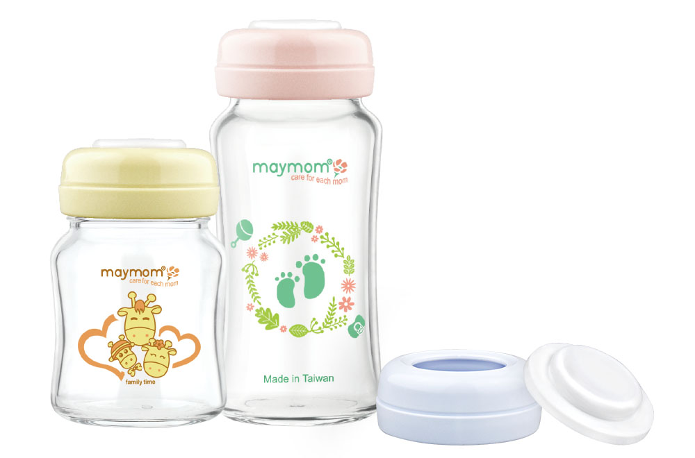 Maymom Wide-Mouth Milk Storage Collection Bottle with Dome Cap, Bottle Top,  SureSeal Disk; Compatiable with Spectra S1 S2 Bottles; Compatible with