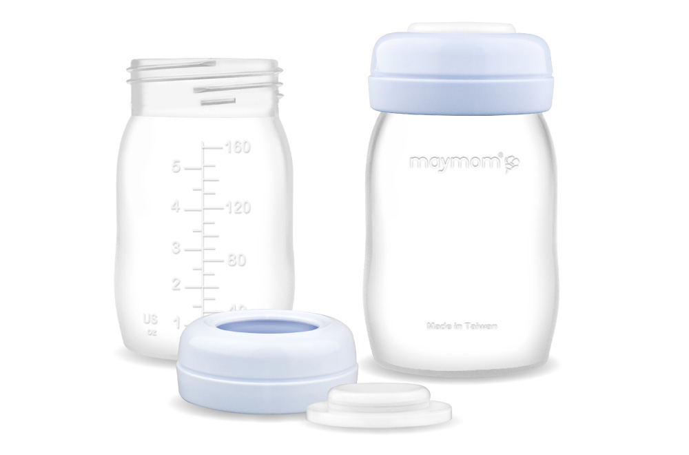 Maymom Wide-Mouth Milk Storage Collection Bottle with Dome Cap, Bottle Top,  SureSeal Disk; Compatiable with Spectra S1 S2 Bottles; Compatible with